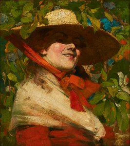 Niña con sombrero de paja de George F. Henry