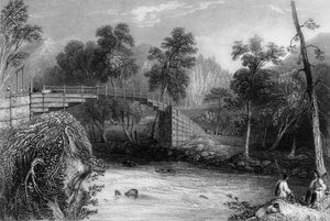 Puente en Bhurkote, 1838 de George Francis White