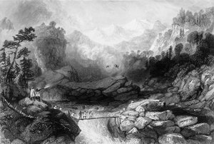 Cruzando por un Sangha, cerca de Jumnootree de George Francis White