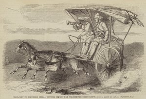 Carro de correos en el norte de India, oficial en camino para unirse al ejército de Delhi de George Francklin Atkinson