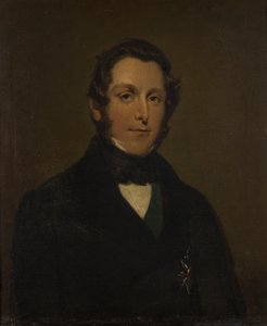 Retrato de James Andrew Broun Ramsay, c.1er marqués de Dalhousie (1812-1860), c.1833-60 (óleo sobre lienzo) de George Frederick Clarke