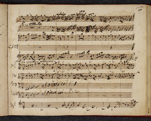 R.M.20.f.2 f.37r, partitura autógrafa del Mesías, que muestra 