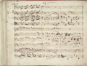 RM 20 E7 f.51v Una de las dos páginas del manuscrito de Haendel del Oratorio 