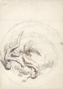 Estudio para una decoración de techo circular (tinta marrón y grafito) de George Frederick Watts