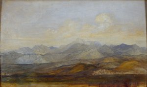 Las montañas de Carrara desde Pisa de George Frederick Watts