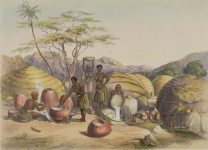 Kraal de Gudu en el Tugala, Mujeres haciendo Cerveza, lámina 26 de 
