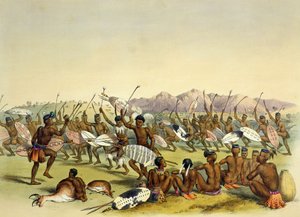 Danza de caza zulú cerca de las montañas Engooi, lámina 14 de 
