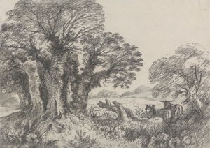Paisaje con burros de George Frost