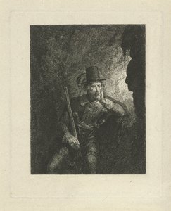 Ladrón armado en una cueva