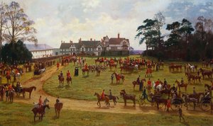 La caza del Cheshire - la reunión en Calveley Hall de George Goodwin Kilburne