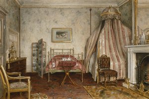 Vista del dormitorio donde murió Napoleón III, Camden Place, Chislehurst, Kent, 1873 de George Goodwin Kilburne