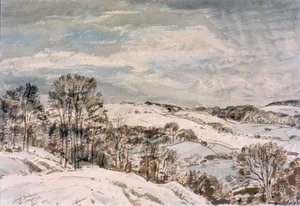 Winter in Wensleydale (lápiz y acuarela sobre papel) de George Graham