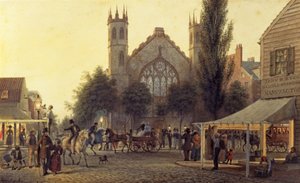 Anochecer, Iglesia de San Tomás, Nueva York, c.1835