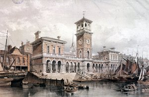 Muelle y mercado de Billingsgate, Londres, 1851