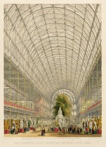 Transepto del Palacio de Cristal, pub. por Day and Son y Ackermann y Co. de George Hawkins