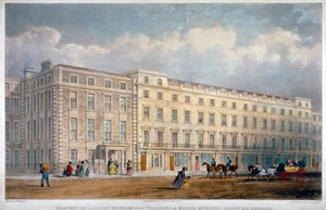 Vista de ocho casas en Brook Street, Westminster, Londres de George Hawkins