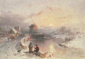 Paisaje invernal: atardecer, siglo XIX