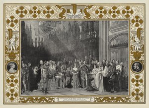 El Bautizo del Príncipe de Gales en la Capilla de San Jorge, Castillo de Windsor, 25 de enero de 1842 de George Hayter