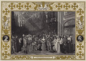 El bautizo del Príncipe de Gales en la Capilla de San Jorge, Castillo de Windsor, 25 de enero de 1842 de George Hayter