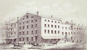 Taverna de Fraunce, en la esquina de las calles Broad y Peel, Ciudad de Nueva York