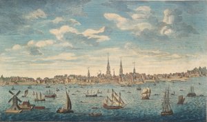 Una vista prospectiva del este de la ciudad de Filadelfia, en la provincia de Pensilvania, en América del Norte: tomada desde la costa de Jersey