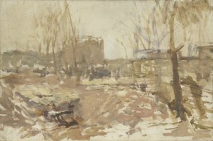 Obras en la calle De Clercqstraat de George Hendrik Breitner