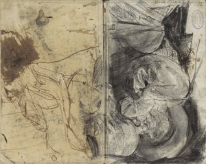 Un hombre bebiendo vestido del siglo XVII y un hombre sentado de George Hendrik Breitner