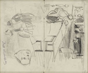 Figuras en el Visbank de Delft y estudios de figuras de George Hendrik Breitner