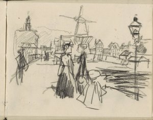 Vista del Blekerspad en Ámsterdam con el molino De Victor de George Hendrik Breitner