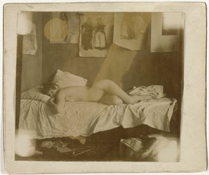 Marie Jordan acostada desnuda en una cama de George Hendrik Breitner