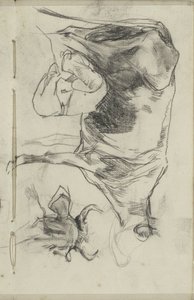 Granjero de ordeño y cabeza de vaca. de George Hendrik Breitner