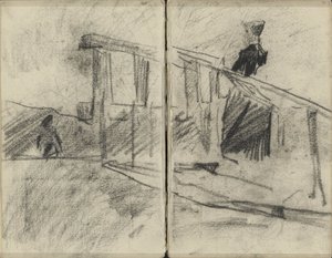 Mujer, posiblemente en un puente de George Hendrik Breitner