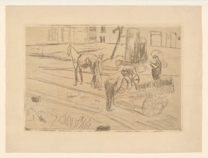 Trabajo en la obra Sint Agnietenstraat en Amsterdam de George Hendrik Breitner