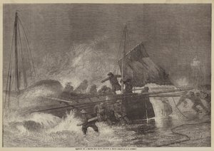 Lanzamiento de un yawl del Mar del Norte durante un vendaval