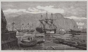 El comercio de madera canadiense, calas de madera en Quebec de George Henry Andrews