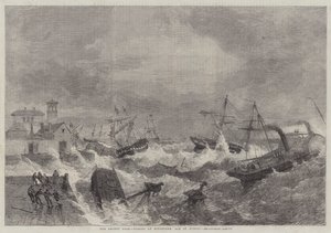 El reciente temporal, naufragios en Kingstown, Bahía de Dublín de George Henry Andrews