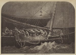 Pesca de Arrastre en el Mar del Norte por la Noche