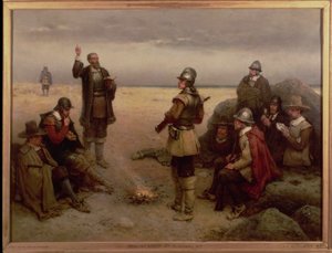 El desembarco de los Padres Peregrinos, 1620 de George Henry Boughton