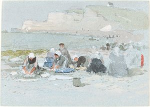Lavanderas en la Playa de Etretat de George Henry Boughton