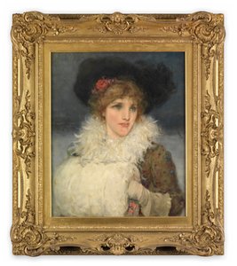 Mujer, medio cuerpo (Óleo sobre lienzo) de George Henry Boughton