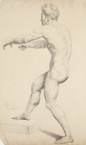Sin título - Desnudo masculino copiado de una litografía, 1842