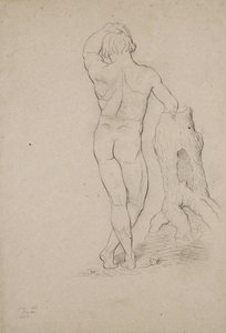 Sin título - Desnudo masculino, vista posterior, 1846 de George Henry Hall