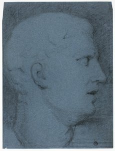 Perfil de cabeza según un molde (anverso y reverso) de George Henry Harlow