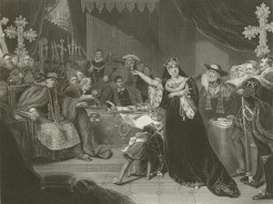 El juicio de Catalina de Aragón, 1529 de George Henry Harlow