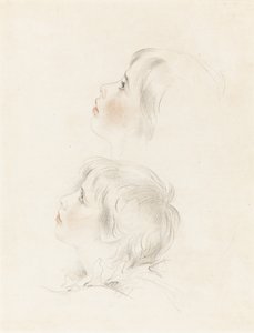 Dos estudios para Arturo de "Rey Juan" de Shakespeare de George Henry Harlow