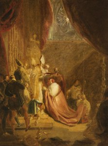 Wolsey Recibiendo el Sombrero de Cardenal en la Abadía de Westminster de George Henry Harlow