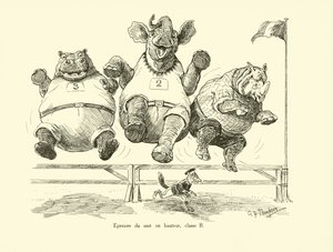 Prueba de salto de altura, clase B (litografía) de George Henry Thompson