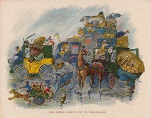 Ilustración para El viaje de los animales al mar (litografía en color) de George Henry Thompson