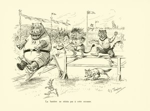 La barrera no resistió el impacto (litografía) de George Henry Thompson