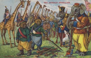 La rebelión de los animales (litografía en color)